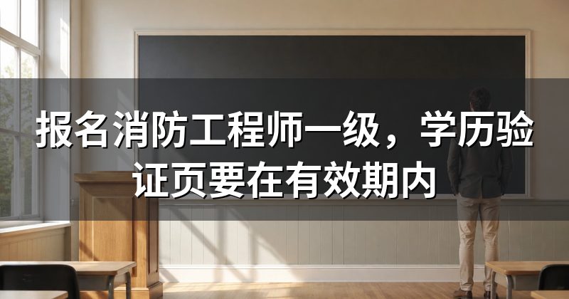 报名消防工程师一级,学历验证页要在有效期内