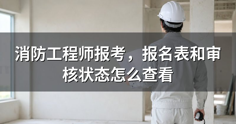 消防工程师报考,报名表和审核状态怎么查看