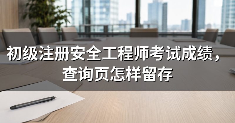 初级注册安全工程师考试成绩,查询页怎样留存