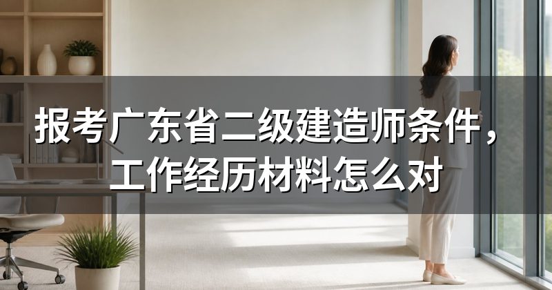 报考广东省二级建造师条件,工作经历材料怎么对
