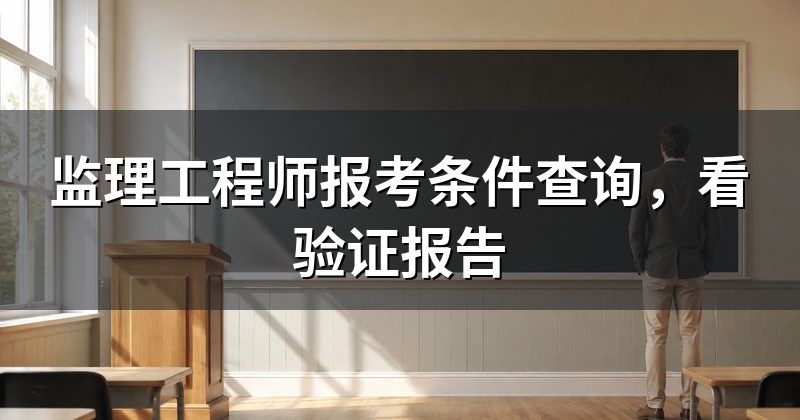 监理工程师报考条件查询,看验证报告