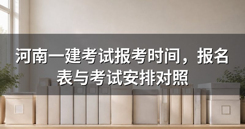 河南一建考试报考时间，报名表与考试安排对照