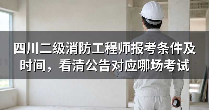 四川二级消防工程师报考条件及时间，看清公告对应哪场考试