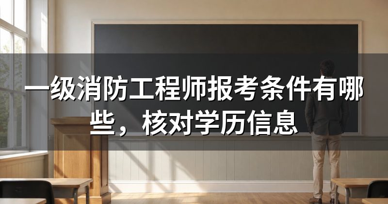 一级消防工程师报考条件有哪些,核对学历信息