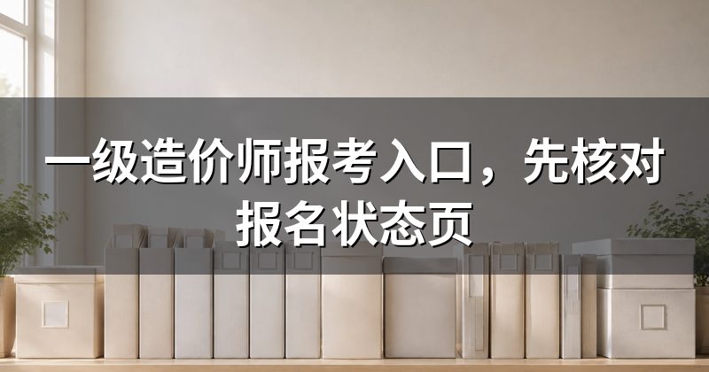 一级造价师报考入口,先核对报名状态页