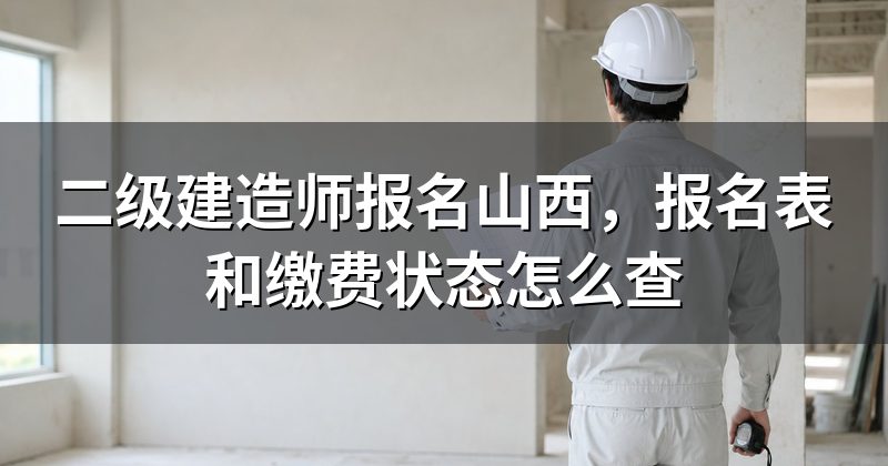 二级建造师报名山西，报名表和缴费状态怎么查