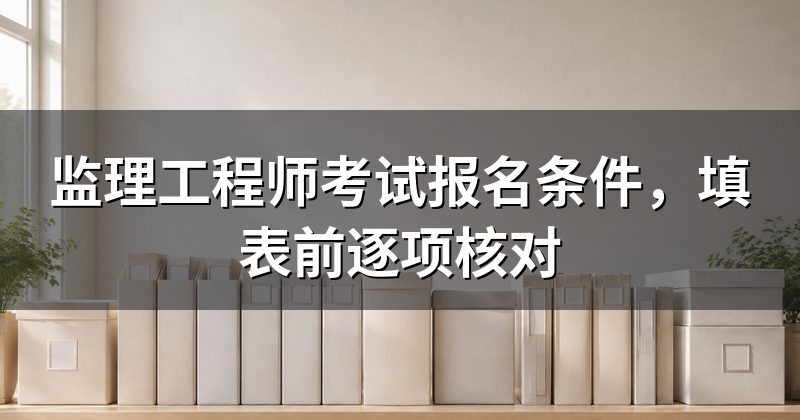 监理工程师考试报名条件,填表前逐项核对