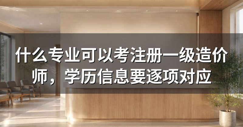 什么专业可以考注册一级造价师,学历信息要逐项对应