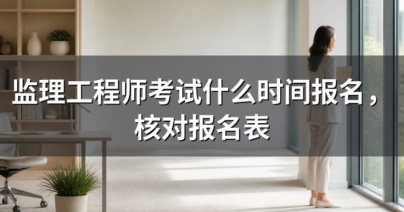 监理工程师考试什么时间报名,核对报名表