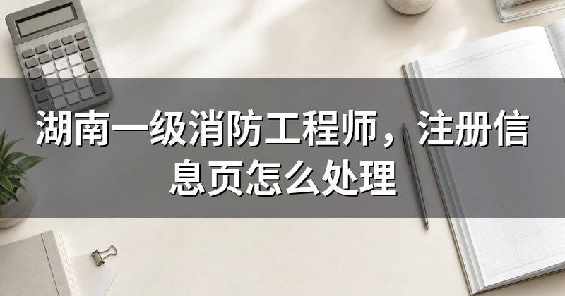 湖南一级消防工程师，注册信息页怎么处理