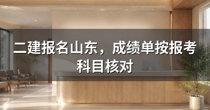 二建报名山东,成绩单按报考科目核对