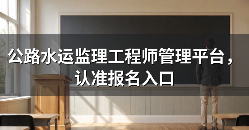 公路水运监理工程师管理平台,认准报名入口