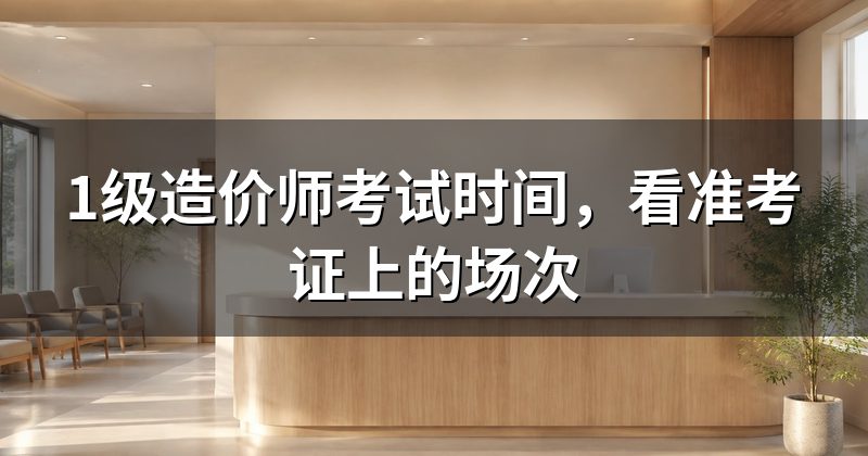 1级造价师考试时间,看准考证上的场次