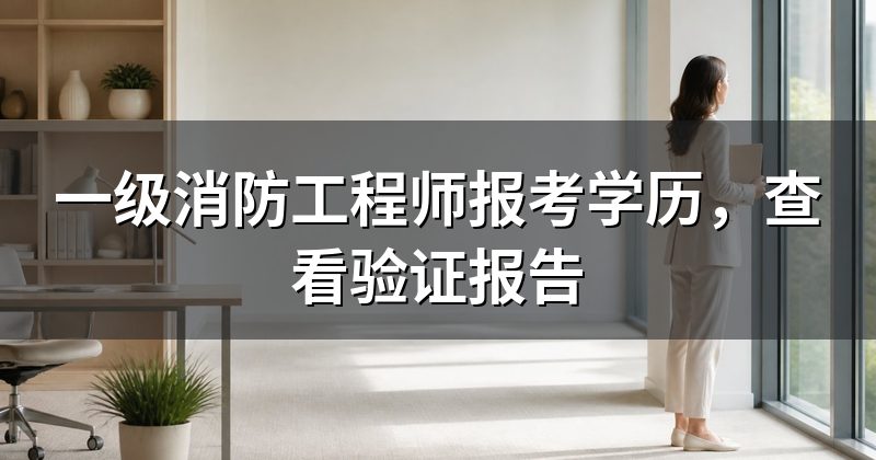 一级消防工程师报考学历，查看验证报告