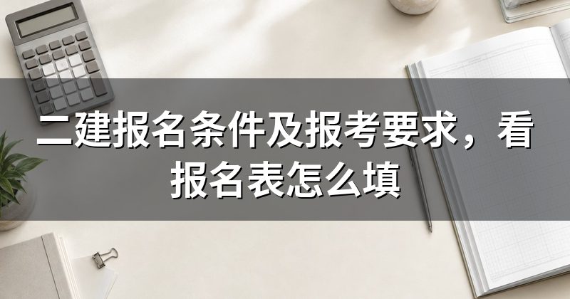 二建报名条件及报考要求，看报名表怎么填