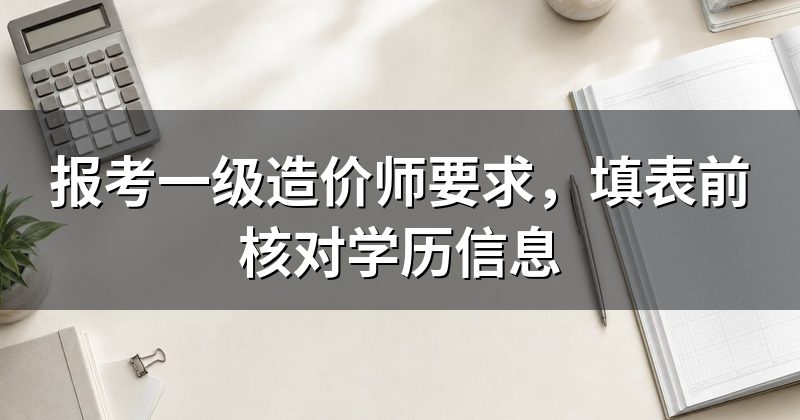 报考一级造价师要求,填表前核对学历信息