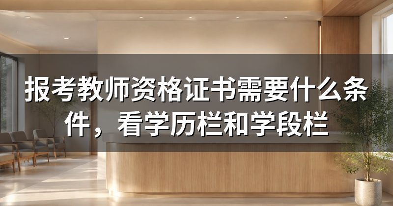 报考教师资格证书需要什么条件，看学历栏和学段栏
