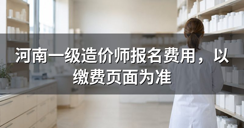 河南一级造价师报名费用,以缴费页面为准