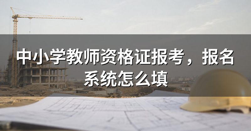 中小学教师资格证报考，报名系统怎么填