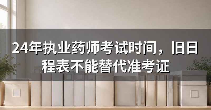 24年执业药师考试时间，旧日程表不能替代准考证