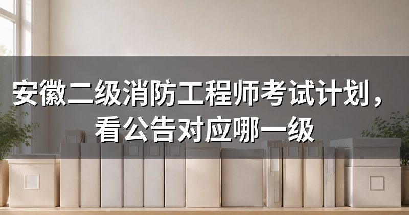 安徽二级消防工程师考试计划，看公告对应哪一级