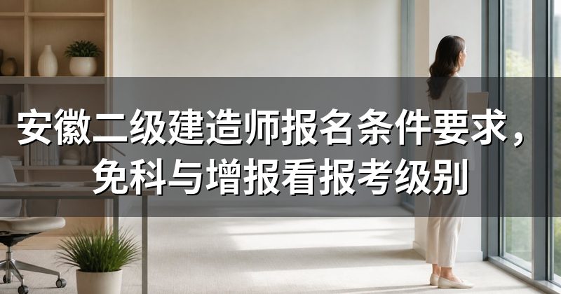 安徽二级建造师报名条件要求，免科与增报看报考级别