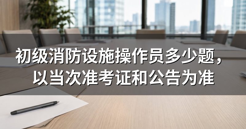 初级消防设施操作员多少题，以当次准考证和公告为准