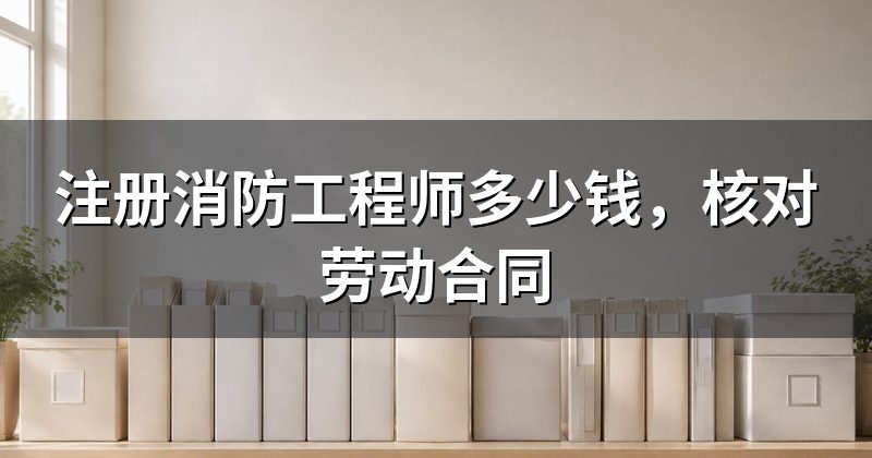 注册消防工程师多少钱，核对劳动合同