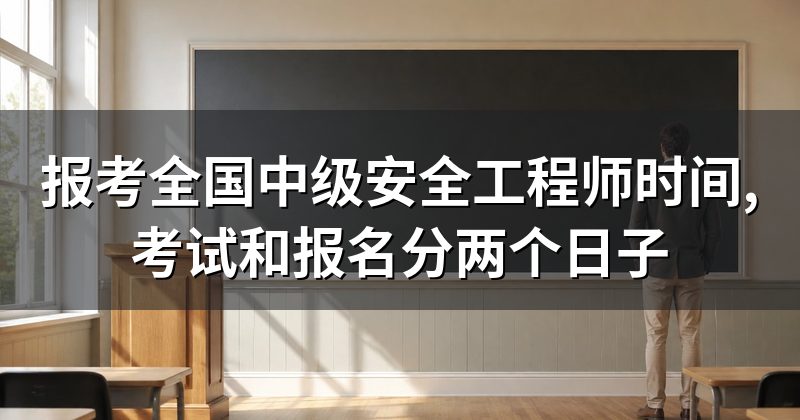 报考全国中级安全工程师时间,考试和报名分两个日子