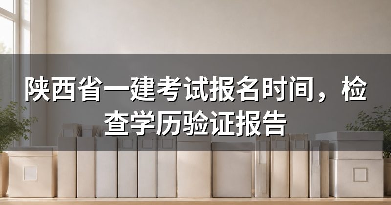 陕西省一建考试报名时间，检查学历验证报告