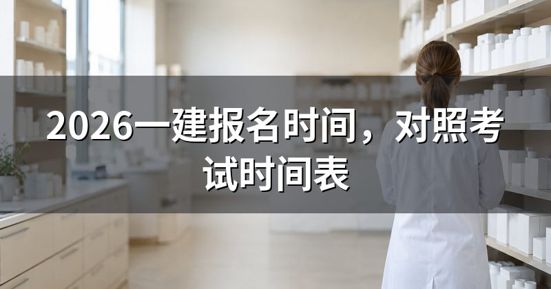 2026一建报名时间，对照考试时间表