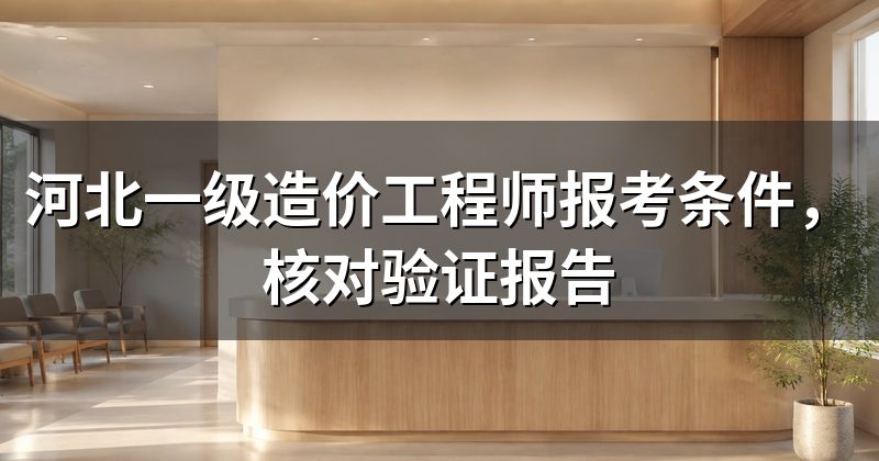 河北一级造价工程师报考条件,核对验证报告