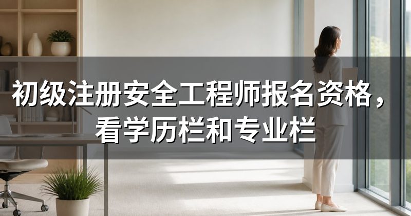 初级注册安全工程师报名资格,看学历栏和专业栏