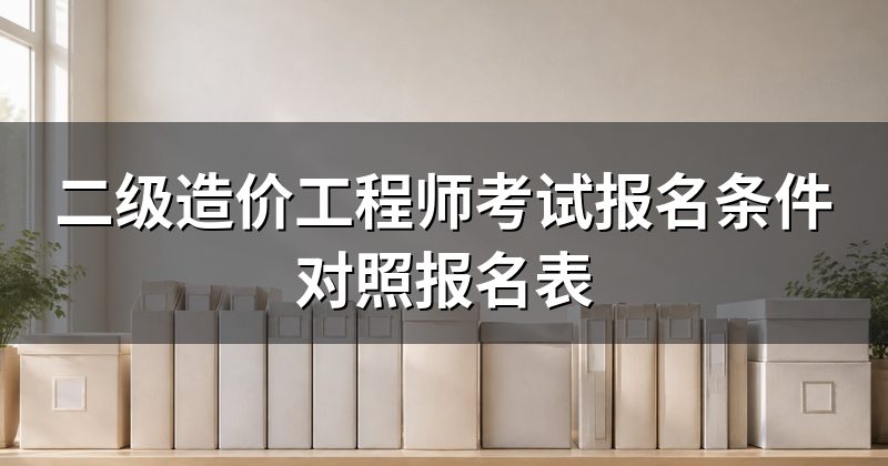 二级造价工程师考试报名条件对照报名表