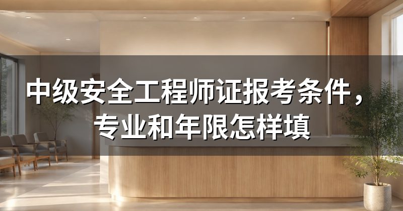 中级安全工程师证报考条件,专业和年限怎样填