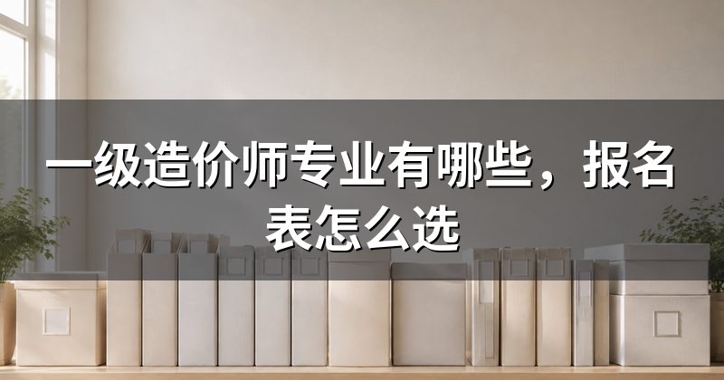 一级造价师专业有哪些,报名表怎么选