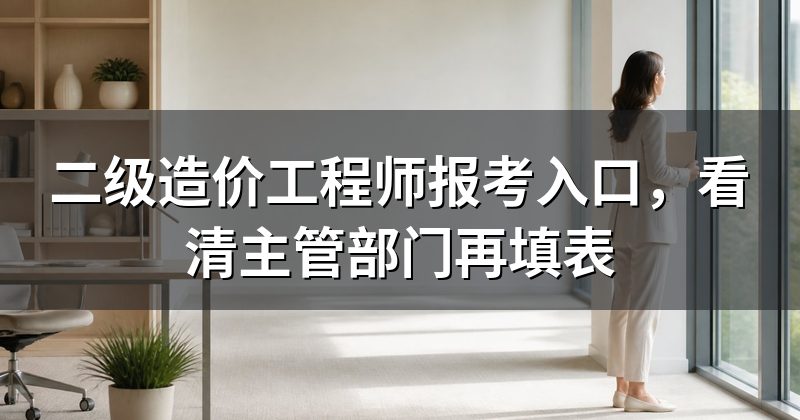 二级造价工程师报考入口,看清主管部门再填表