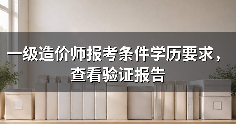一级造价师报考条件学历要求,查看验证报告