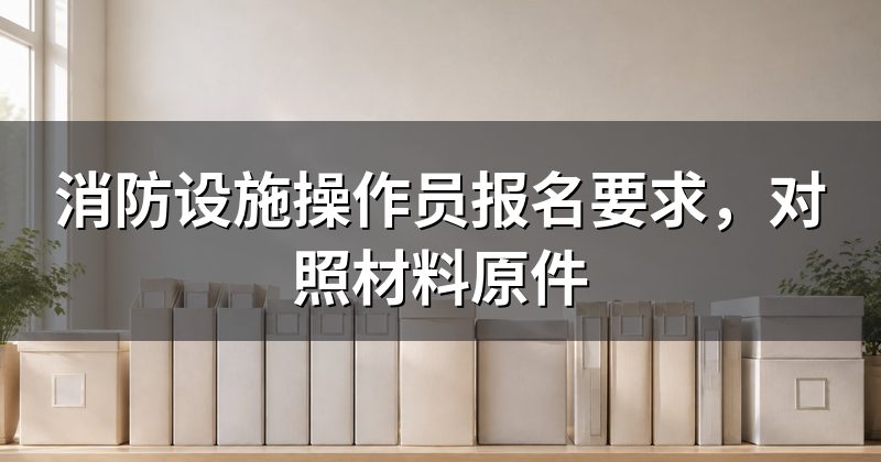 消防设施操作员报名要求,对照材料原件