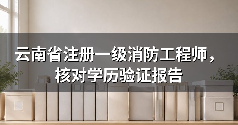 云南省注册一级消防工程师，核对学历验证报告