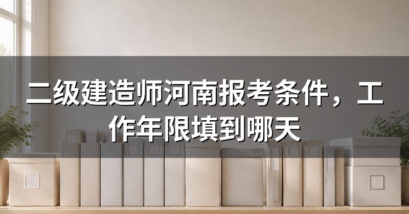 二级建造师河南报考条件,工作年限填到哪天
