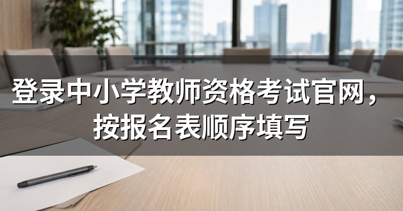 登录中小学教师资格考试官网,按报名表顺序填写
