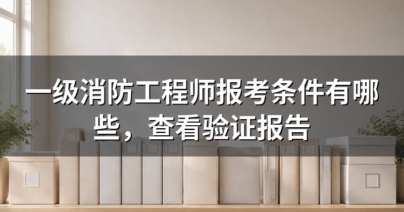 一级消防工程师报考条件有哪些，查看验证报告