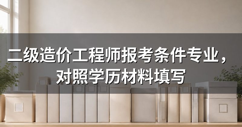 二级造价工程师报考条件专业，对照学历材料填写