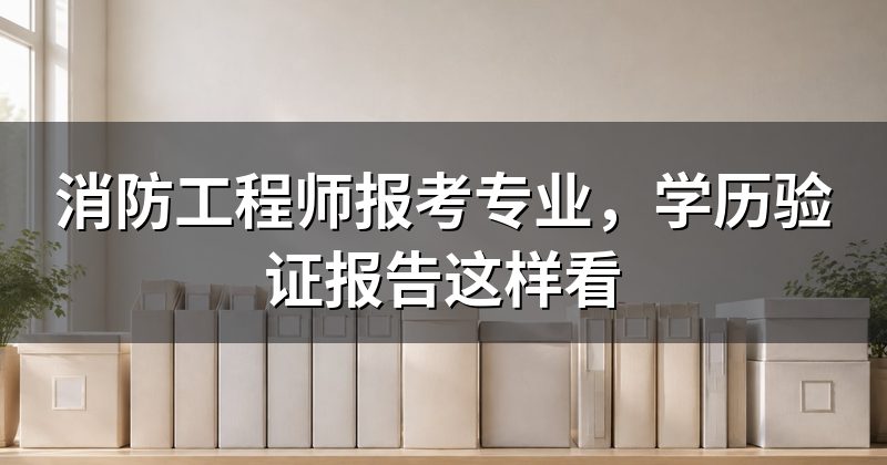 消防工程师报考专业，学历验证报告这样看