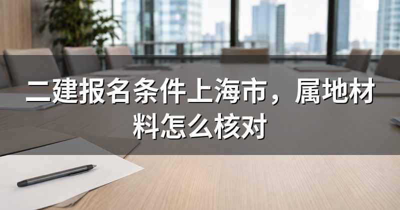 二建报名条件上海市,属地材料怎么核对