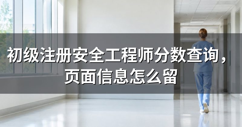 初级注册安全工程师分数查询,页面信息怎么留