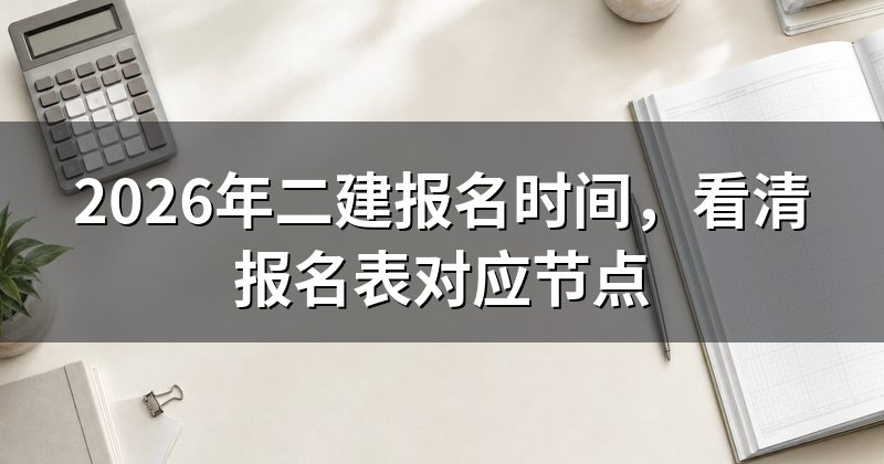 2026年二建报名时间,看清报名表对应节点