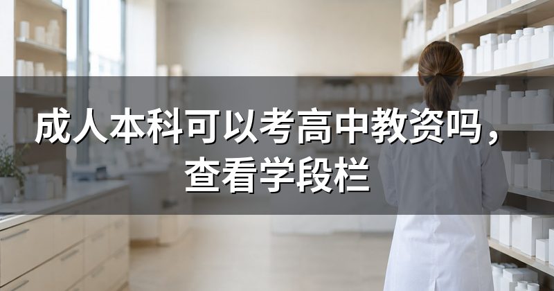 成人本科可以考高中教资吗,查看学段栏