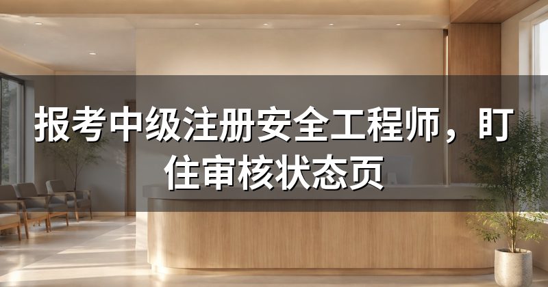 报考中级注册安全工程师，盯住审核状态页
